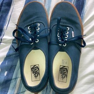 Teal/Navy Blue Vans Tied